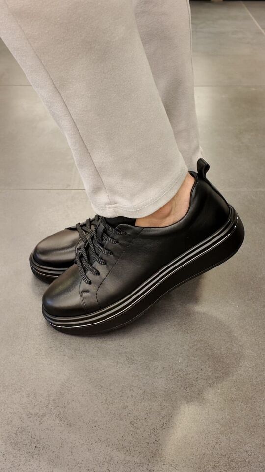 2025-3 Hakiki Deri Erkek Ayakkabı Siyah - 43