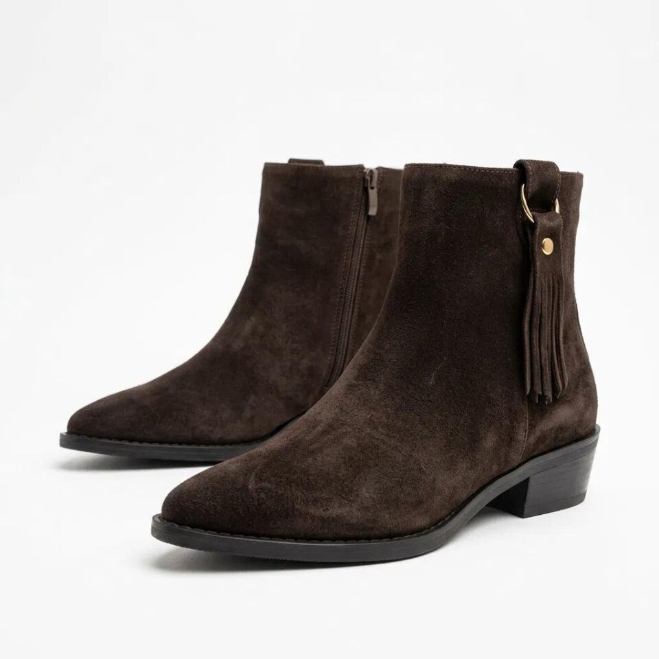 300 Hakiki Deri Kadın Bot Kahverengi - 38