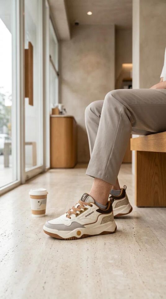 053261526 Erkek Spor Ayakkabı Ivory Chestnut Brown - 45