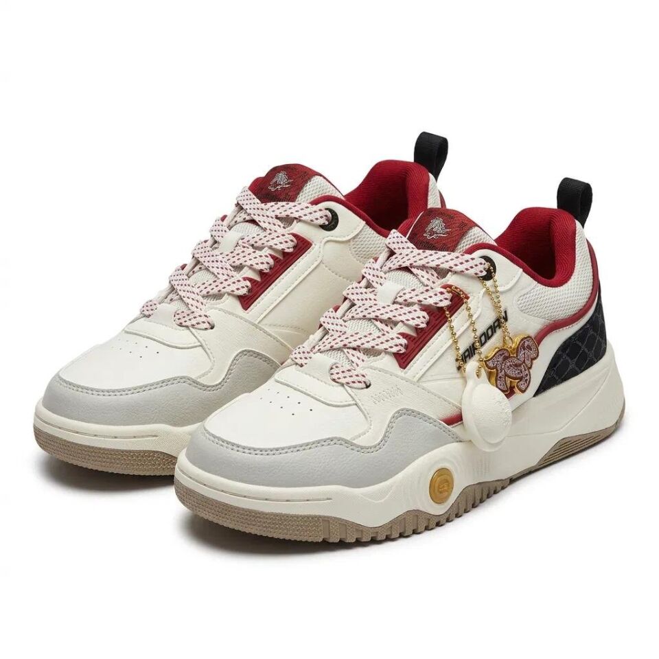 053261526 Erkek Spor Ayakkabı Ivory Moon Grey Black Red - 40,5
