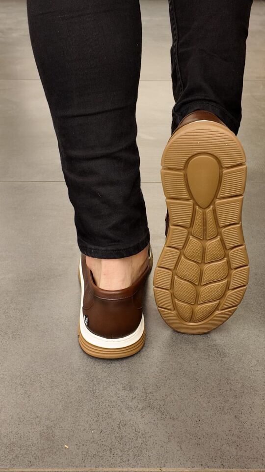2420-4 Hakiki Deri Erkek Ayakkabı Kahverengi - 41
